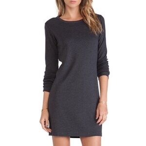 THEORY Tullisa Melange Grey Pima Cotton Long Sleeve  Mini Dress Size Small